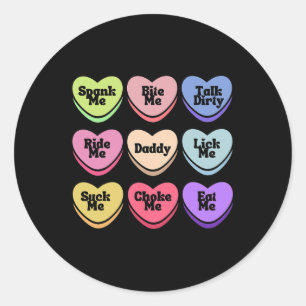 Sticker Rond Papa Candy cœur vilain punis-moi humour adulte cou