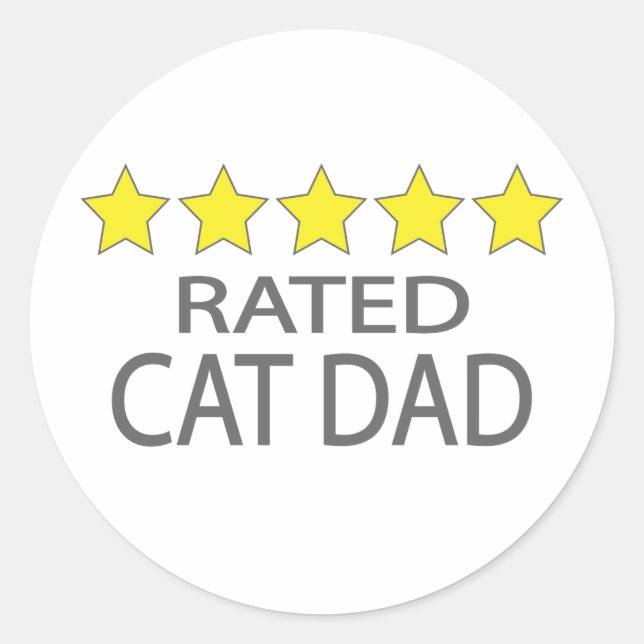 Sticker Rond Papa chat cinq étoiles (Devant)