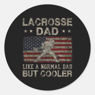 Sticker Rond Papa crosse Comme Un Père Normal Mais Père Glacièr