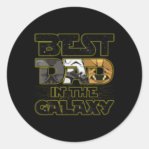 Sticker Rond Papa Dans La Fête des pères Galaxy Space Boys Mens