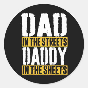 Sticker Rond Papa Dans Les Rues Papa Dans Les Feuilles Père &#;