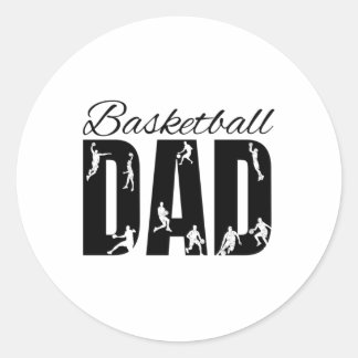 Sticker Rond Papa de basket-ball