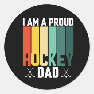 Sticker Rond Papa de hockey fier