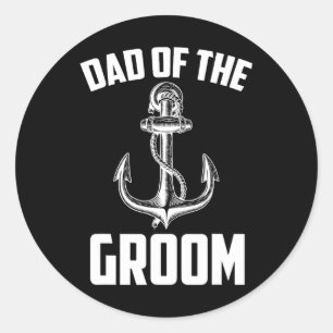 Sticker Rond Papa De La Groom Parti Nautique Favorise Par Maria