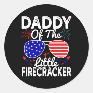 Sticker Rond Papa de la petite pétarde drôle 4 juillet