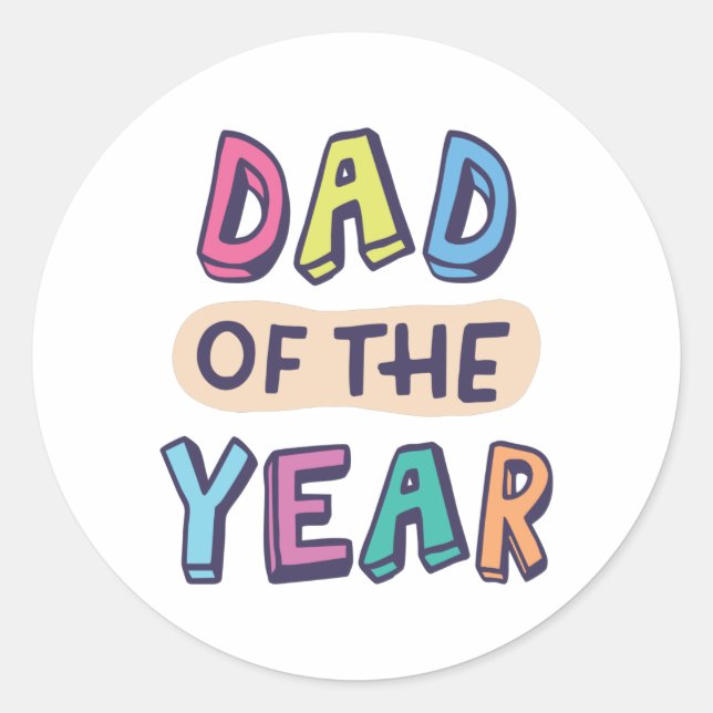 Sticker Rond Papa de l'année (Devant)