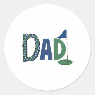 Sticker Rond Papa De L'Anniversaire Garçon Trou Dans Une Famill