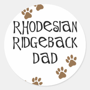 Sticker Rond Papa de Rhodesian Ridgeback