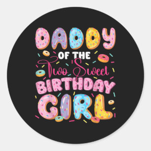 Sticker Rond Papa des deux douce 2e anniversaire fille amoureus