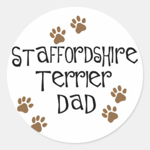 Sticker Rond Papa du Staffordshire Terrier