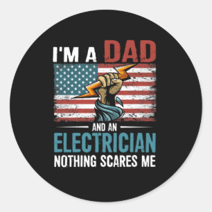 Sticker Rond Papa électricien