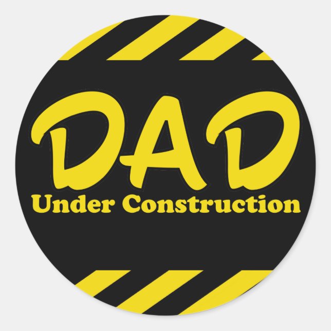 Sticker Rond Papa en construction (Devant)