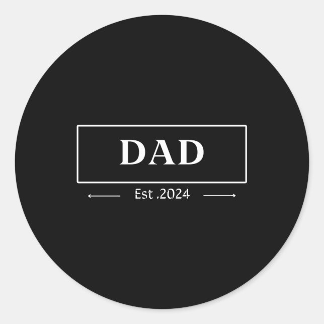 Sticker Rond Papa Est 2024 Promu À Papa 2024 (Devant)