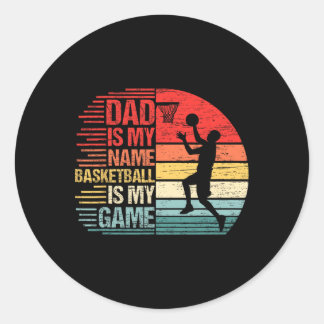 Sticker Rond Papa Est Mon Nom Fun Papa Bysketbyll Est Mon Game