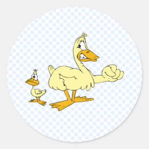 Sticker Rond Papa et Diddy Duck