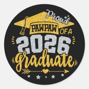 Sticker Rond Papa fier d'un diplômé de 2026 Grad Senior Gradua