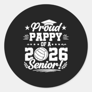 Sticker Rond Papa fier d'un diplômé senior de volley-ball 2026 