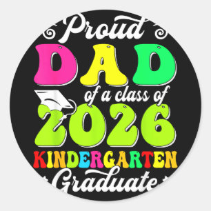 Sticker Rond Papa fier d'une promotion de 2026 finissante famil