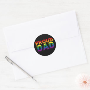 Sticker Rond Papa fier parent LGBT Papa de la fierté gay