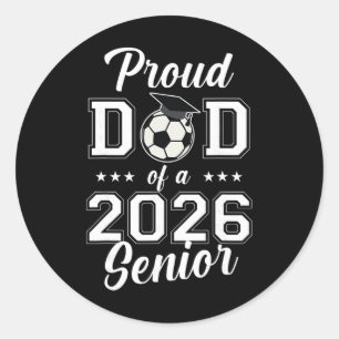 Sticker Rond Papa fière senior de football Cl de 2026 Diplômé