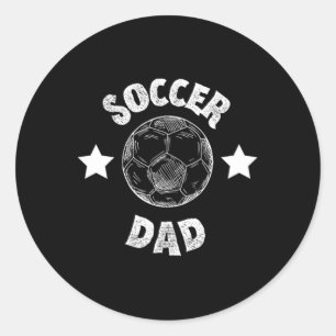 Sticker Rond Papa Football Homme Équipe De Football Famille Jou