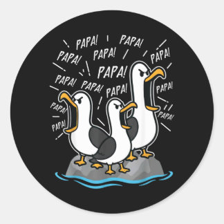Sticker Rond Papa Goéland Papa drôle de goélands humour de fête