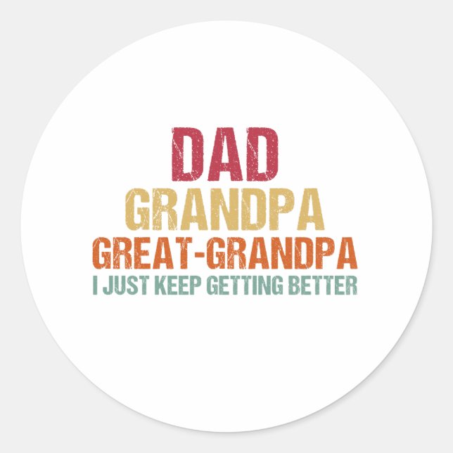 Sticker Rond Papa grand-père grande Fête des pères grand-père (Devant)