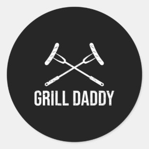 Sticker Rond Papa Grill Funny Fête des Pères Cadeau-grillfather