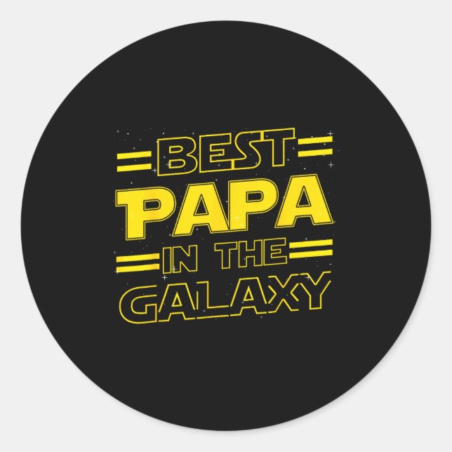 Sticker Rond Papa In The Galaxy Funny Fathers Day Gift For Men  (Devant)