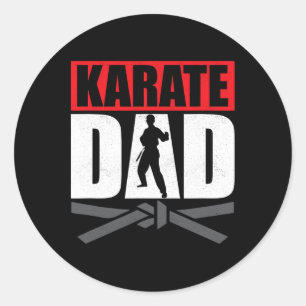 Sticker Rond Papa Karatéka Karatéka Combattant d'autodéfense