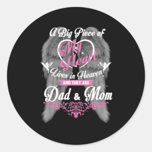 Sticker Rond Papa Maman Mes Anges Souvenirs De Parents Au Ciel