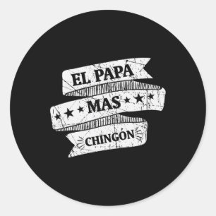 Sticker Rond Papa Mas Chingon Drôle espagnol Fête des pères cad