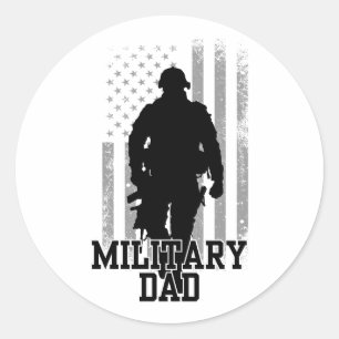 Sticker Rond Papa militaire