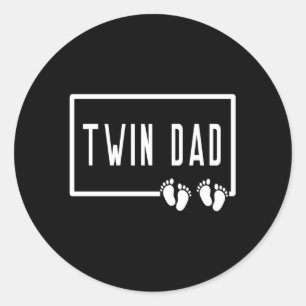 Sticker Rond Papa Of Twins 2 Deux Enfants Papa Papa Papa Papa P