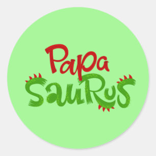 Sticker Rond Papa Saurus Graphic
