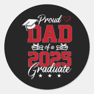 Sticker Rond Papa Senior 2025 Fier Papa D'Un Cl De 2025 Diplômé