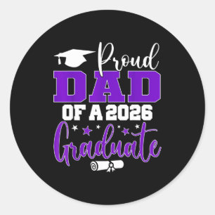 Sticker Rond Papa senior 2026 fier papa d'une promotion de 2026