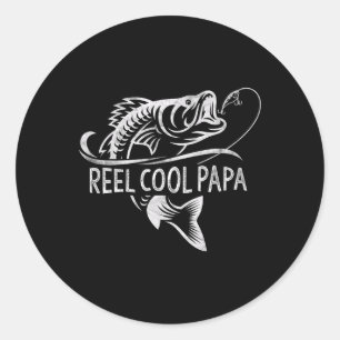 Sticker Rond Papa super cool pêche Cadeaux de papa pêcheur Fête