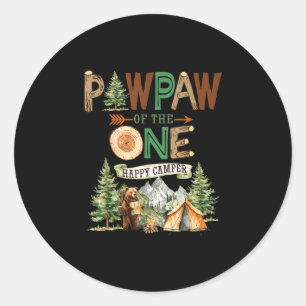 Sticker Rond Papapou de l'unique campeur heureux 1er anniversai