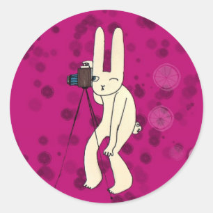 Sticker Rond Paparazi dans le rose