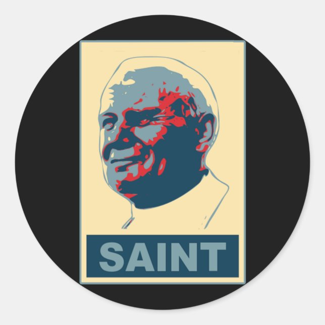Sticker Rond Pape Jean Paul II Pop Art SAINT Tshirt (Devant)