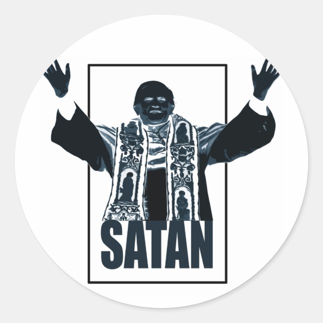 Sticker Rond Pape SATAN (Devant)