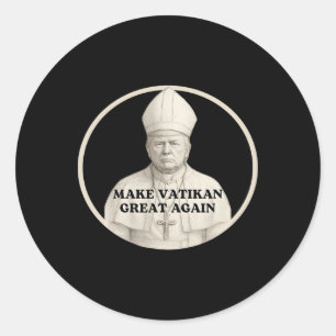 Sticker Rond Pape Trump Drôle Trump Vatican Chrétien Rétro Chu