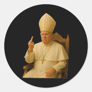 Sticker Rond Pape Trump Drôle Trump Vatican Chrétien Rétro Chu