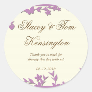 Sticker Rond Papel Picado Faire-part de mariage - Jolies colomb