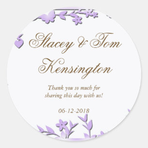 Sticker Rond Papel Picado Faire-part de mariage - Jolies colomb