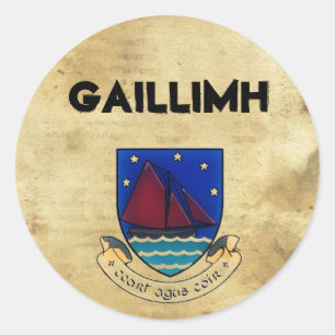 Sticker Rond paper_33, Logogalwayco2, Gaillimh