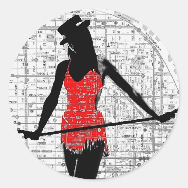 Sticker Rond Paper Dance SF (Devant)