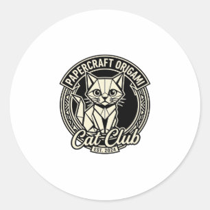 Sticker Rond Papercraft Origami Chat Drôle Chat Graphique - Pap