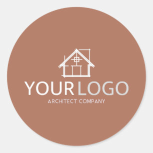 Sticker Rond Papeterie de logo de démarrage d'entreprise d'arch